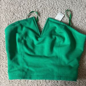Maeve Emerald Green Cropped V-Neck Tank